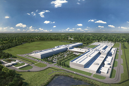 An artist rendering of the proposed $1 billion Facebook data center in Henrico County, Va.
