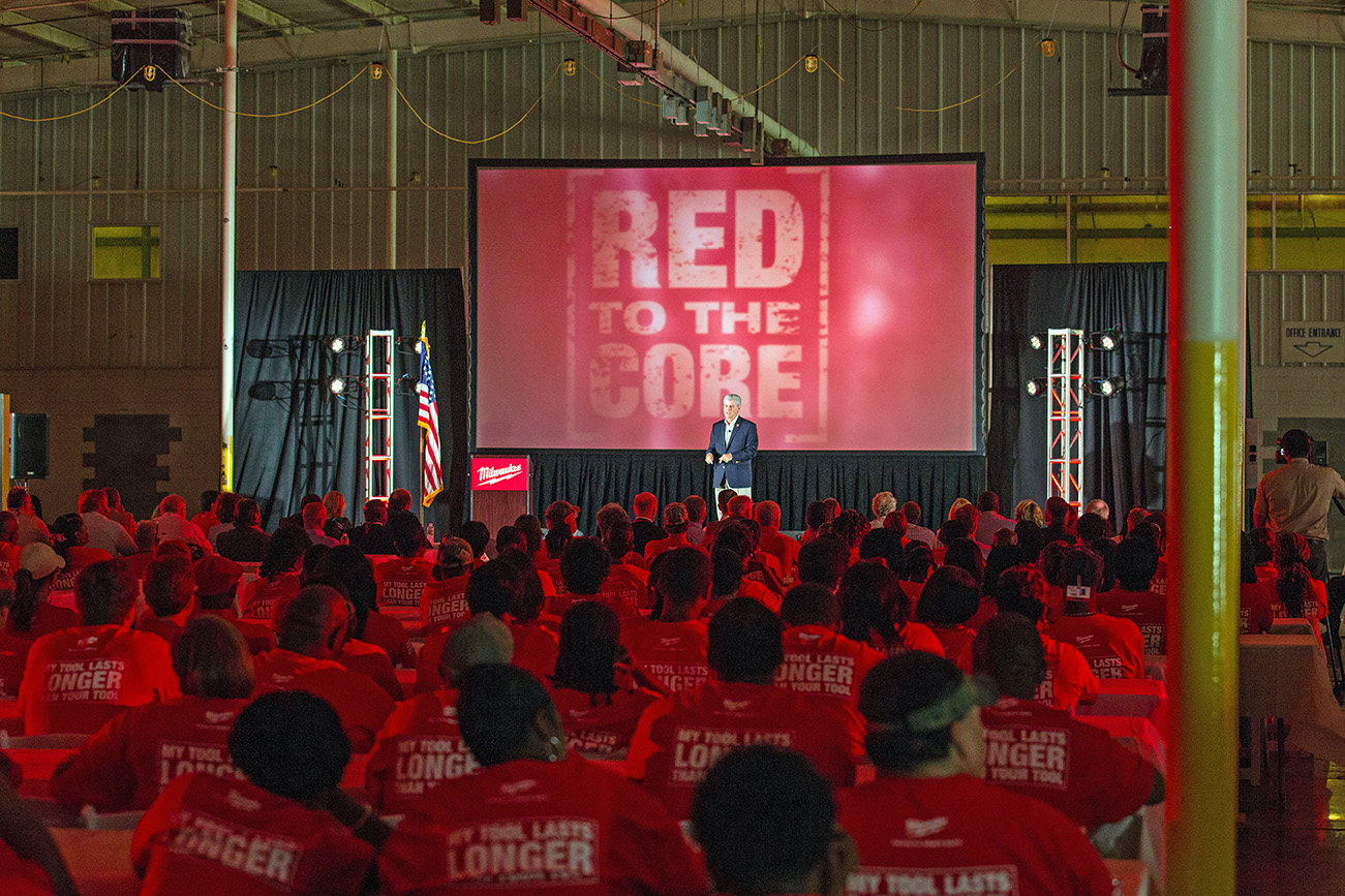 Employees in Greenwood celebrate Milwaukee Tool’s 2015 expansion as the company continues to thrive in the Mississippi Delta.