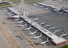 In 2016, the Hartsfield-Jackson Atlanta International Airport served 104 million passengers, the first airport to break the 100 million mark.