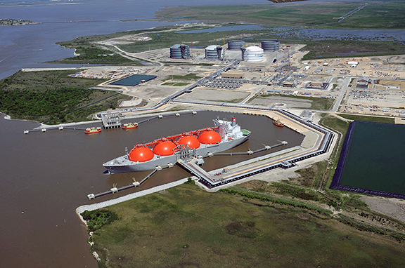 In 2016, Louisiana banked on exports of agriculture goods, oil and gas and LNG to achieve a trade surplus of $7 billion China. That figure is the largest surplus with China of all U.S. states. Pictured is Cheniere Energy’s LNG export facility in Southwest Louisiana.