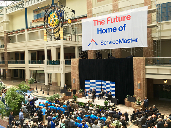 In a huge deal, Memphis-based ServiceMaster, the city’s fourth-largest public company, announced in the summer it would relocate its headquarters and 1,200 employees from East Memphis to the long vacant Peabody Place mall in downtown Memphis. 