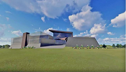 “Huntsville is the perfect choice for U.S. Space Command headquarters,” said Ellen McNair, Secretary of the Alabama Department of Commerce. Shown here is a rendering of what the new permanent headquarters of the U.S. Space Command might look like on Redstone Arsenal.