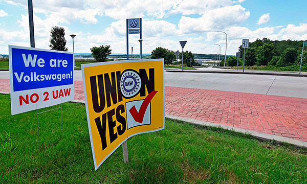 In 2019, the United Auto Workers suffered another defeat at Volkswagen’s factory in Chattanooga, Tenn., as workers rebuffed for a second time the union’s efforts to organize the plant’s blue-collar workforce. The results showed workers voting 833-776 against joining the UAW, which has endured years of membership declines and struggled to expand its influence in the industry beyond Detroit’s Big Three auto companies.
