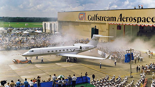 Gross domestic product in the U.S. grew by a remarkable 5.2 percent in the third quarter, according to federal data and Oxford Economics. Pictured is the Gulfstream plant in Savannah.