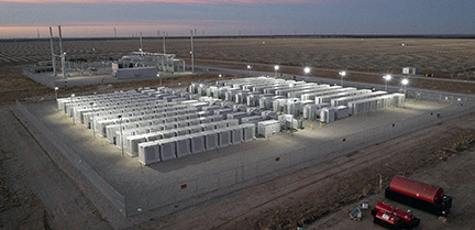 Shown above is one of Italy-based Enel’s battery energy storage plants. The company is investing more than $1 billion in an Oklahoma solar panel factory in Inola, Okla.