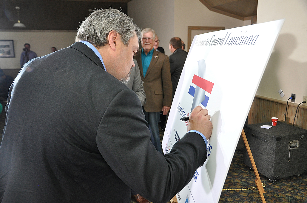 Roger Boggs, founder and CEO of American Specialty Alloys, spoke to a large crowd in Pineville, La., about the $2.4 billion aluminum manufacturing complex expected to create 1,400 jobs.
